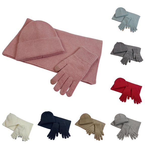 HNMKIU Cozy Winter Knit Scarf Hat Set For Women Men Unisex Soft Yarn Warm Weather Ensemble Accessories RD2 - One Size
