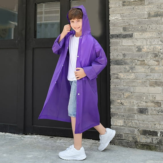 Ticikt Kids Rain Poncho with Hood Lightweight Emergency Raincoat Reusable Boys and Girls Rain Jacket for Travel Outdoor
