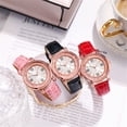 thumbnail image 4 of YZZZJZQL Women Watch Fashion Elegant Ladies Pu Leather Leather Waterproof Quartz Wristwatch Red, 4 of 4