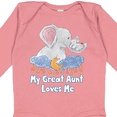 thumbnail image 4 of Inktastic My Great Aunt Loves Me Cute Elephants Clouds Moon and Stars Boys or Girls Long Sleeve Baby Bodysuit, 4 of 5