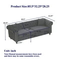 thumbnail image 3 of Velvet 2-Piece Living Room Set, Chesterfield 3-Seater Sofa & Modern 6-Seater Cloud Couch with Rolled Arms, Double-Brushed Velvet, High-Density Foam Cushions, Sturdy Pine Frame - Grey, 3 of 6