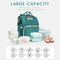 thumbnail image 6 of Kabaqoo Baby Diaper Backpack with Changing Station, Multifunctional Baby Bag Shower Gift, Green, 6 of 8