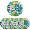 thumbnail image 7 of GZHJMY Round Braided Placemats Palm Leaf Hawaii Flowers Round PVC Woven Place Mats Indoor Washable for Kitchen Dining Tables 15 inch Heat Resistant Round Table Mats, 7 of 7