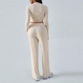 thumbnail image 4 of QSXADF Fall 2 Piece Sweatsuits Women Casual Tracksuit Set Solid Crew Neck Long Sleeve Drawstring Waist Pocket Pants Set Comfortable Women Fall Winter Outfits, 4 of 6