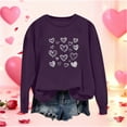thumbnail image 2 of Erwazi Women's Valentines Hearts Sweatshirt Crew Neck Loose Long Sleeve Casual Cute Loose Fit Top, 2 of 5