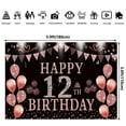 thumbnail image 2 of 12th Happy Birthday Rose Gold Theme Backdrops Banner Birthday Party Decor Supplies,5.9x3.6ft, 2 of 4