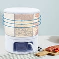 thumbnail image 3 of Miumaeov Cereal Dispenser 360° Rotation Food Dispenser Sealed Grain Container with Removable Divider and Handle for Corn Soybeans 10 L, 3 of 12