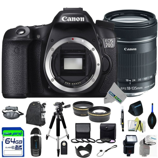 udarbejde patrulje Hør efter Canon EOS 70D DSLR Camera + Canon EF-S 18-135mm f/3.5-5.6 IS STM Lens +  Expo-Pro Accessories Kit - Walmart.com