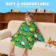 thumbnail image 5 of Alien and Pizza Bright Green Pattern Lamb Fleece Blanket Hoodies for Teens ,Teens Oversize Sherpa Wearable Hooded Blanket Sweatshirt with Super Pockets, 5 of 6