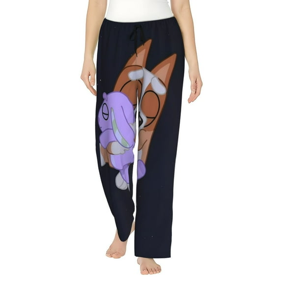 Silaia Bluey Print Pajama Pants for Women,Women’s Pajama Bottoms,Sleep & Lounge Pants with Pockets and Elastic Waist-Small