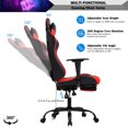 thumbnail image 4 of YRLLENSDAN Gaming Chair Racing Office Chair Ergonomic Desk Chair Massage PU Leather Recliner PC Computer Chair with Lumbar Support Headrest Armrest Footrest Rolling Swivel Task Chair for Adults, Red, 4 of 7