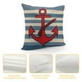 thumbnail image 4 of PIKWEEK  Nautical Anchor Throw Pillow Covers  Navy Blue Stripes with Red Ocean Sea Sailing Coastal Beach Outdoor Decor Waist Cases Pillowslip,, 4 of 5