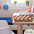 thumbnail image 5 of Chess Board Set, Deluxe Folding Tournament Game Board with Storage Bags and Genuine Intricately Carved Stained Wood Pieces, Great for Travel By Creatov®, 5 of 7
