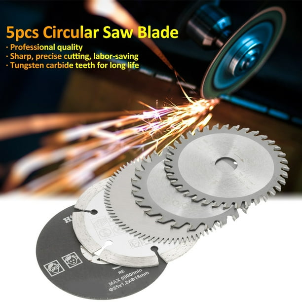 Garosa Circular Saw Blade 5Pcs 85mm Inner Diameter 15mm Mini Carbide Circular Saw Blade for Cutting Tool