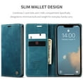 thumbnail image 3 of CaseMe Leather for iPhone 12 Case, Flip Wallet Leather Case with Card Holder Magnetic Closure Shockproof Kickstand Protective Phone Cases Cover for iPhone 12,Blue,For iPhone 12, 3 of 12