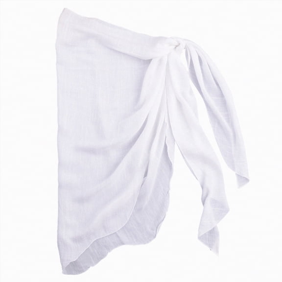 NIEWTR Women Beach Sarongs Sheer Cover Ups Mesh Bikini Wrap Skirt For Swimwear(A01-White,One Size)