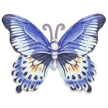 3 Inch Butterfly Metal Screen Door Saver 2 Piece Magnet Set Blue