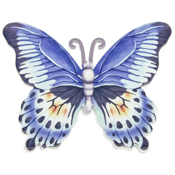 3 Inch Butterfly Metal Screen Door Saver 2 Piece Set (Blue