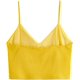 thumbnail image 2 of playera corta de punto acanalado sin mangas con cuello en V para mujer Amarillo (Cyber Yellow) XS Amarillo (Cyber Yellow) XS Xishao ropa, 2 of 2