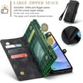 thumbnail image 4 of For Samsung A15 Case, Shockproof Card Holder Flip Magnetic 2-in-1 Detachable Zipper Slots Wallet Cover for Samsung Galaxy A15 5G, Anti-Scratch Leather TPU Bumper Luxury Purse Holster, Blue, 4 of 8