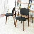 thumbnail image 3 of Korel Mid Century Modern Dining Chairs in Black Vegan Leather (Set of 2), 3 of 4