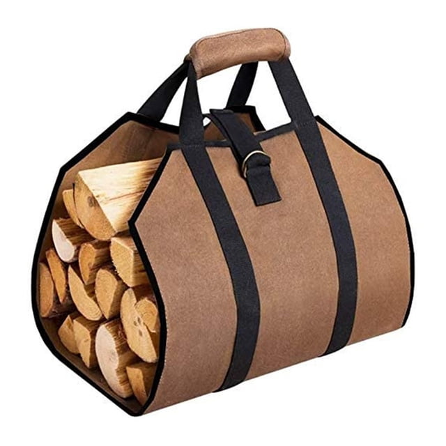 Sac de Transport pour Bois de Chauffage, Design Élégant, Imperméable et Résistant aux Rayures pour Cheminée Intérieure et Extérieure, Accessoire de Transport en Bois