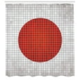 thumbnail image 3 of Ambesonne Abstract Shower Curtain, Mosaic Style Oval Shape, 69"Wx70"L, Pale Grey and Orange, 3 of 3