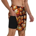 thumbnail image 2 of Bingfone Vintage Basketball for Men's Double Layer Swimming Trunks with Lining, Drawstring Style with Pockets Beach Shorts Men's Swimsuit-X-Large, 2 of 6