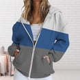 thumbnail image 2 of BODOAO Women's Full Zip Up Hoodie Fall Jacket Oversized Sweatshirt Zipper Long Sleeve Tops Color Block Long Sleeve Hooded Sweatshirts with Pockets Jacket Coat for Women Blue L, 2 of 4