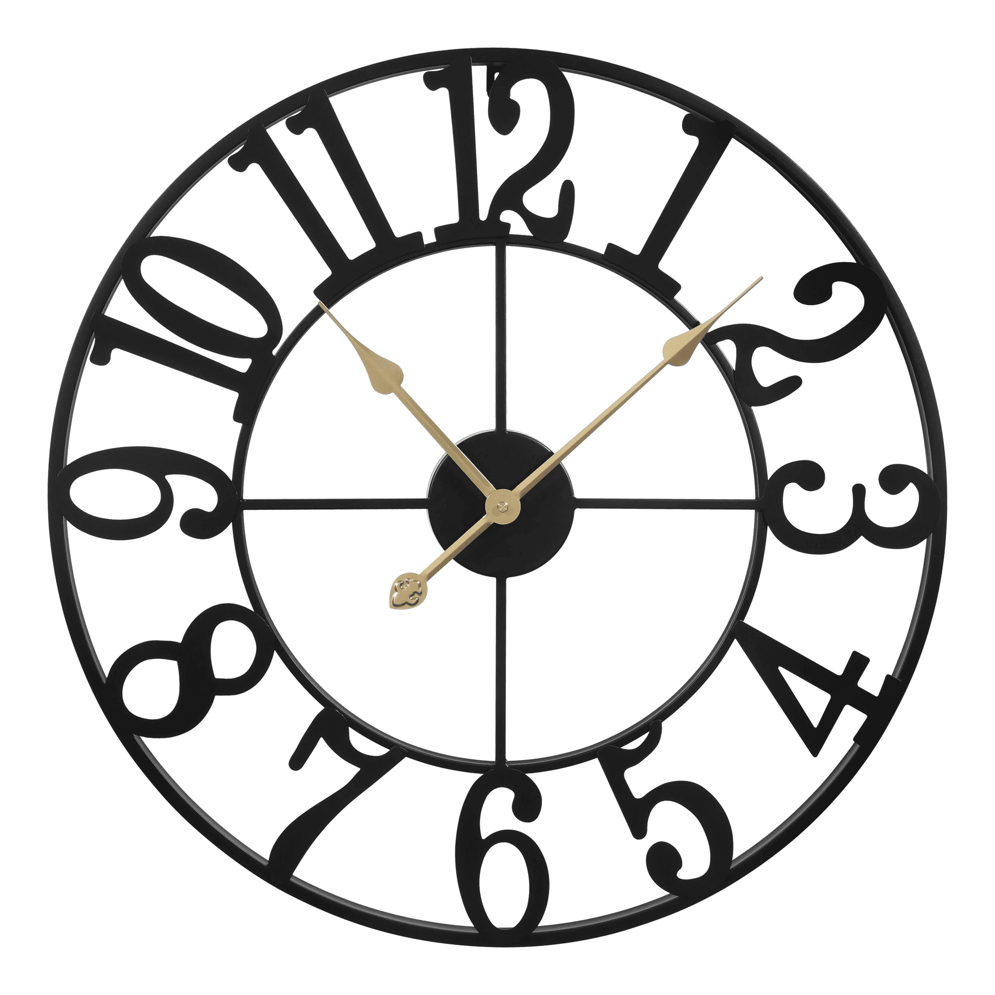 Mee 2 ou 16 Inch Black Large Arabic Numeral Wall Clocks for Living Room,Silent