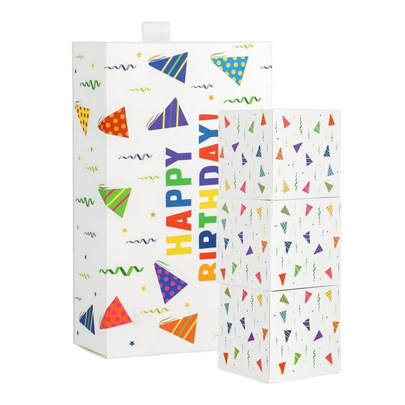 Happy Birthday Surprise Gift Box, Box Explosion for Diy Out Folding Explosion Box with Confetti Birthday Bank Idea for Women Men Kids