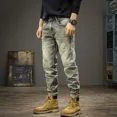 thumbnail image 4 of Pantalones vaqueros para hombre con agujeros, pantalones vaqueros masculinos, pantalones lavados, ajustados, ajustados, rotos, pitillo, vintage, rasgados, moda coreana, 4 of 4