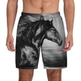 thumbnail image 3 of Uemuo Running Horse Pattern Mens Swim Trunks Quick Dry Board Shorts with Mesh Lining, Stretch Beach Shorts Quick Dry No-Chafing Board Shorts-Large, 3 of 9