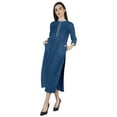 thumbnail image 5 of Phagun Casual Wear LongKurtiFor Women's 3/4Sleeves Designer Neck Ethnic Wear Kurta, 5 of 7