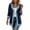 Navy, variant on Kezqiaxn Denim Jacket for Women Fashion Spliced Long Sleeve Button Down Jackets Collared Casual Outerwear Fall Winter Clothes