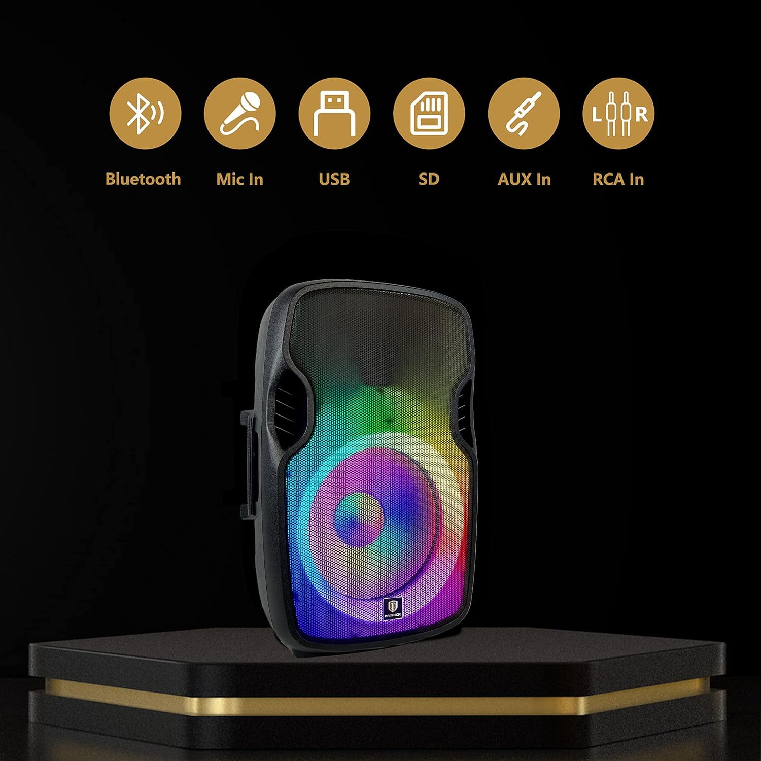 PRORECK Titan 15A LED Powered Bluetooth Portable Speaker