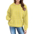thumbnail image 4 of Mercatoo Kids Loose Tops Girls 𝗛oodie Cute Plaid Long Sleeve Fashion Sweatshirts Lightweight 𝗛oodie with Pockets, 4 of 7
