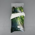 thumbnail image 2 of Ambesonne Nature Bedding Set 4 Pcs, Jungle Sunlight Trees, Queen, Green White, 2 of 3