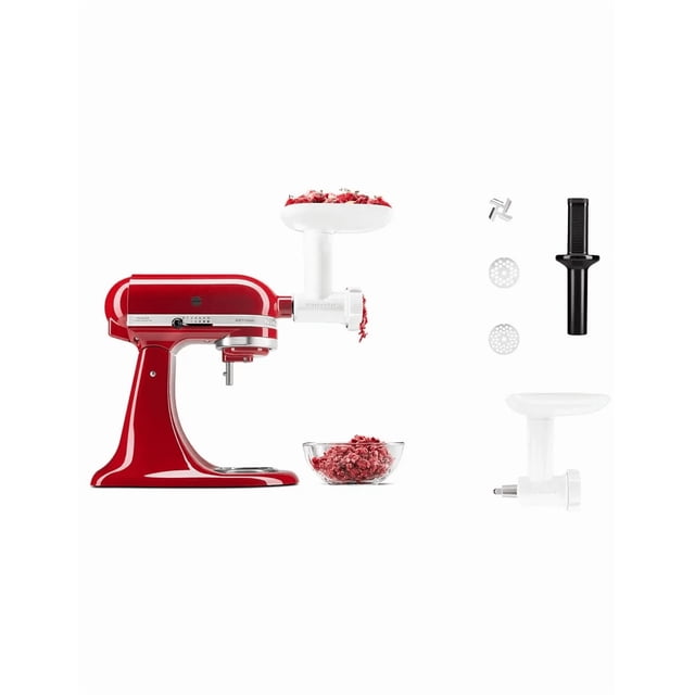 Batidora Artisan KitchenAid 4.7 L Empire Red con aditamento Molino de Carne incluído KSM150FGER