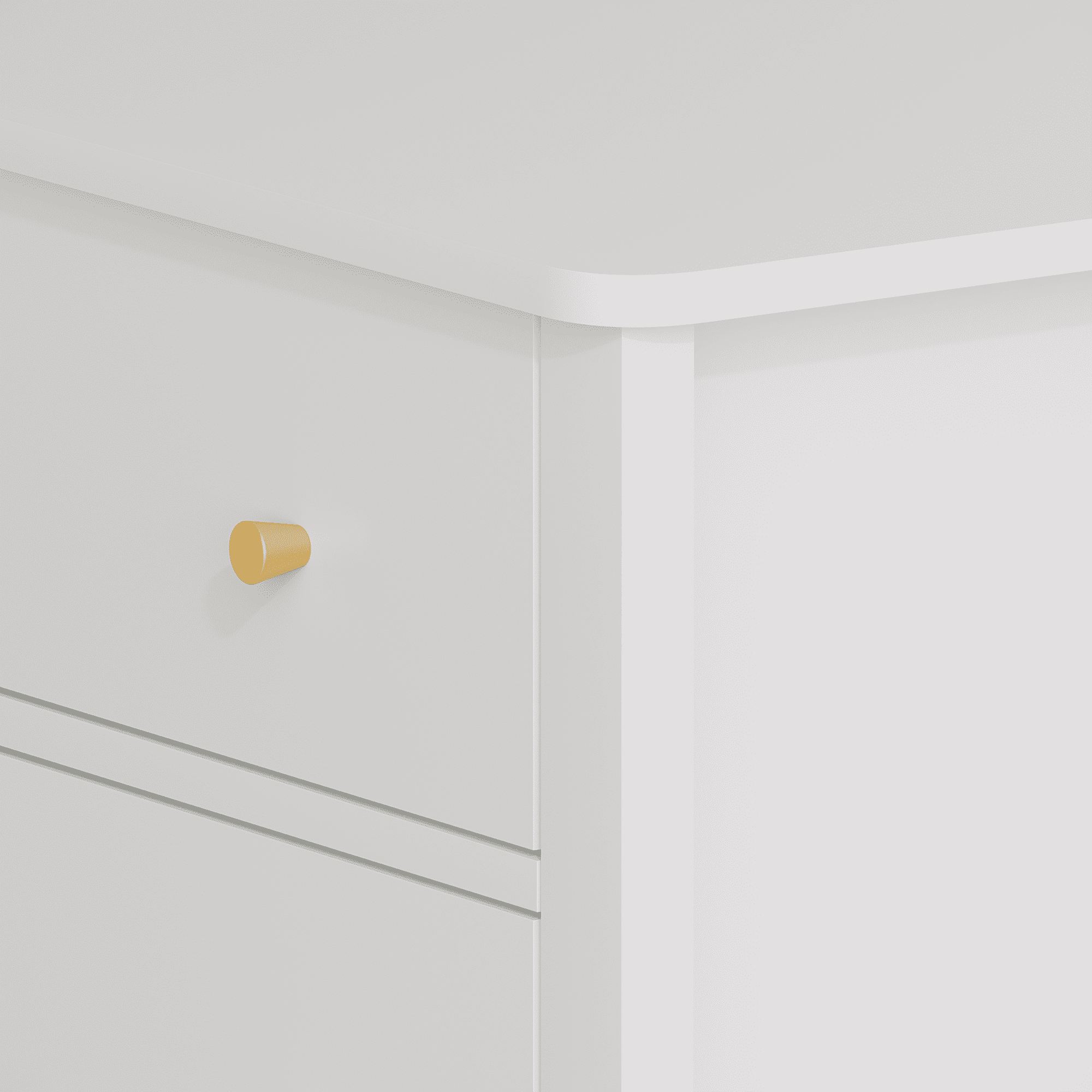 HOQBN White 3 Drawer Dresser for Bedroom,Modern Chest of Drawers with Gold Knobs,Wooden Storage Cabinet for Living Room