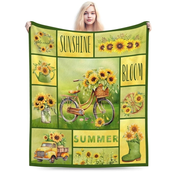 Summer Throw Blanket Farmhouse Sunflower Throw Blanket 50x40