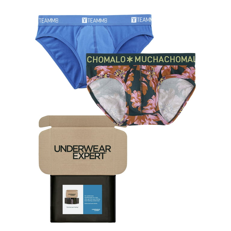 Underwear Expert Men's Briefs Curated Mystery Box, 2 Pairs