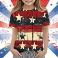 thumbnail image 2 of oelaio Kids Graphic Tees Boys Girls American Flag Shirt 4th of July Celebration Tee Independence Day Patriotic Tops Mint Green 9-10 Years, 2 of 6