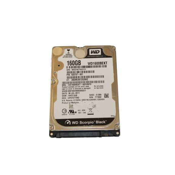 633737-001 HP Western Digital 160GB 7200 RPM 2.5" SATA HDD