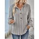 thumbnail image 4 of Sudadera con Capucha Extragrande de Otoño para Mujer, con Cuello en V y Larga. Gris L, 4 of 8