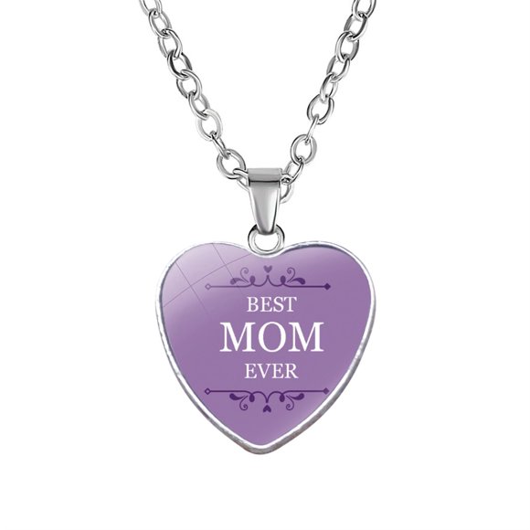 Accessories with MOM Engraved Pendant Heart Necklace Gift Accessory