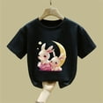 thumbnail image 4 of Blusas y camisas de manga corta con cuello redondo para niños Camiseta de verano de manga corta estampada para niñas Jersey elegante de cuello redondo para niños Top de algodón, 4 of 6