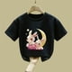thumbnail image 4 of Blusas y camisas de manga corta con cuello redondo para niños Camiseta de verano de manga corta estampada para niñas Jersey elegante de cuello redondo para niños Top de algodón, 4 of 6