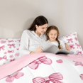 thumbnail image 4 of Manfei Cute Bow Cherry Blossom Full Size Comforter Sets,3D Cartoon Bowknot Print Bedding Comforter Set,Pink Reversible,3-Piece,1 Comforter and 2 Pillowcases, 4 of 7