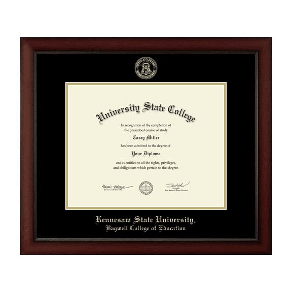 Framerly - KSU Education Diploma Frame with Black and Gold Mat